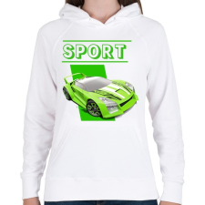 PRINTFASHION Sport autó - Női kapucnis pulóver - Fehér női pulóver, kardigán