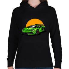 PRINTFASHION sport autó - Női kapucnis pulóver - Fekete