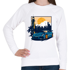 PRINTFASHION Sport Autó  - Női pulóver - Fehér
