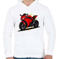 PRINTFASHION sport motor - Férfi kapucnis pulóver - Fehér férfi pulóver, kardigán