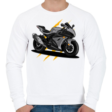 PRINTFASHION Sport motor  - Férfi pulóver - Fehér