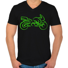 PRINTFASHION Sport motor  - Férfi V-nyakú póló - Fekete férfi póló