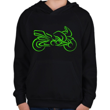 PRINTFASHION Sport motor  - Gyerek kapucnis pulóver - Fekete gyerek pulóver, kardigán