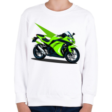 PRINTFASHION Sport motor  - Gyerek pulóver - Fehér