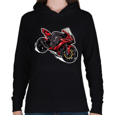 PRINTFASHION Sport motor  - Női kapucnis pulóver - Fekete női pulóver, kardigán