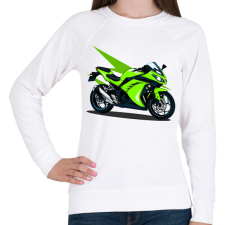 PRINTFASHION Sport motor  - Női pulóver - Fehér női pulóver, kardigán