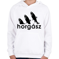 PRINTFASHION Sporthorgász - Gyerek kapucnis pulóver - Fehér