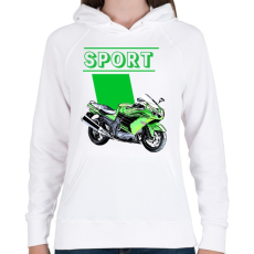 PRINTFASHION Sportmotor  - Női kapucnis pulóver - Fehér