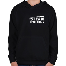 PRINTFASHION Sputnik V Team - Gyerek kapucnis pulóver - Fekete gyerek pulóver, kardigán