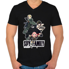 PRINTFASHION Spy x Family - Férfi V-nyakú póló - Fekete