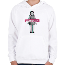 PRINTFASHION Squid game 2 - Gyerek kapucnis pulóver - Fehér gyerek pulóver, kardigán