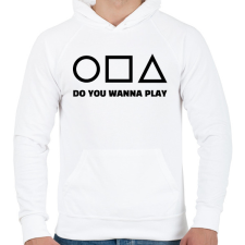 PRINTFASHION SQUID GAME 3 - Férfi kapucnis pulóver - Fehér férfi pulóver, kardigán