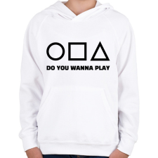 PRINTFASHION SQUID GAME 3 - Gyerek kapucnis pulóver - Fehér gyerek pulóver, kardigán