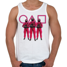 PRINTFASHION Squid game 3 soldiers with purple symbols - Férfi atléta - Fehér