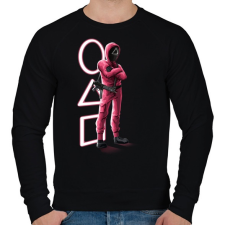 PRINTFASHION Squid game art  - Férfi pulóver - Fekete férfi pulóver, kardigán