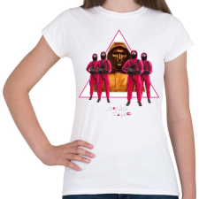 PRINTFASHION Squid game boss and soldiers - nyerd meg az életed - Női póló - Fehér női póló