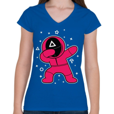 PRINTFASHION Squid Game Dab háromszög fehér - Női V-nyakú póló - Királykék