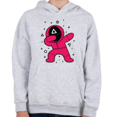 PRINTFASHION Squid Game Dab háromszög - Gyerek kapucnis pulóver - Sport szürke