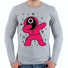 PRINTFASHION Squid Game Dab kör - Férfi hosszú ujjú póló - Sport szürke