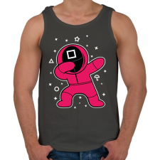 PRINTFASHION Squid Game Dab négyszög fehér - Férfi atléta - Sötétszürke atléta, trikó