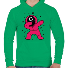 PRINTFASHION Squid Game Dab négyszög - Férfi kapucnis pulóver - Zöld férfi pulóver, kardigán