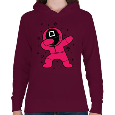 PRINTFASHION Squid Game Dab négyszög - Női kapucnis pulóver - Bordó