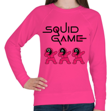 PRINTFASHION Squid Game Dab trio fekete - Női pulóver - Fukszia