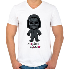 PRINTFASHION Squid Game Doll - Férfi V-nyakú póló - Fehér férfi póló