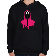 PRINTFASHION Squid Game Doll kör - Gyerek kapucnis pulóver - Fekete