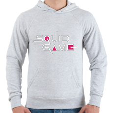 PRINTFASHION SQUID GAME fehér felirat - Férfi kapucnis pulóver - Sport szürke