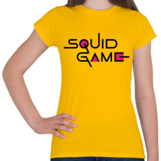 PRINTFASHION SQUID GAME fekete felirat - Női póló - Sárga