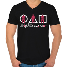 PRINTFASHION Squid Game - Férfi V-nyakú póló - Fekete férfi póló