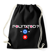 PRINTFASHION Squid Game - Folytatod? Igen!  - Sportzsák, Tornazsák - Fekete tornazsák