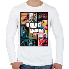 PRINTFASHION Squid Game GTA - Férfi hosszú ujjú póló - Fehér férfi póló