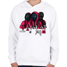 PRINTFASHION Squid Game - Gyerek kapucnis pulóver - Fehér