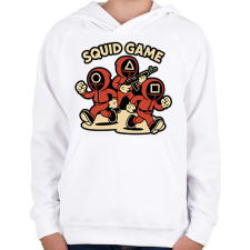 PRINTFASHION squid game - Gyerek kapucnis pulóver - Fehér gyerek pulóver, kardigán