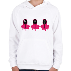 PRINTFASHION Squid Game - Gyerek kapucnis pulóver - Fehér