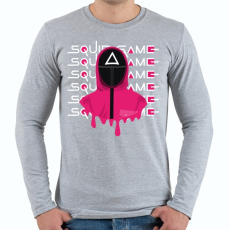 PRINTFASHION SQUID GAME - háromszög - Férfi hosszú ujjú póló - Sport szürke