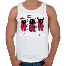 PRINTFASHION Squid game - karácsony - Merry Squidmas - Férfi atléta - Fehér atléta, trikó