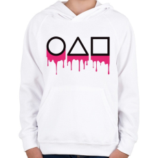 PRINTFASHION Squid game logo - Gyerek kapucnis pulóver - Fehér
