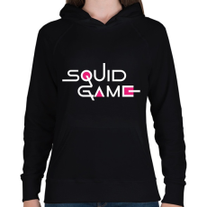 PRINTFASHION Squid Game - Logo - Női kapucnis pulóver - Fekete