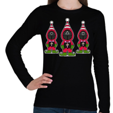 PRINTFASHION Squid Game Manók - Női hosszú ujjú póló - Fekete női póló