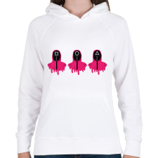 PRINTFASHION Squid game - Női kapucnis pulóver - Fehér női pulóver, kardigán