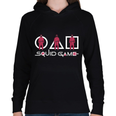 PRINTFASHION Squid Game - Női kapucnis pulóver - Fekete