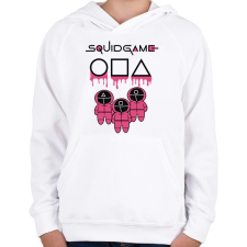 PRINTFASHION Squid Game pink-black - Gyerek kapucnis pulóver - Fehér gyerek pulóver, kardigán