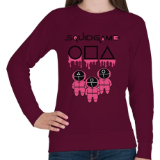 PRINTFASHION Squid Game pink-black - Női pulóver - Bordó