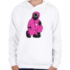 PRINTFASHION Squid Game Soldier - Gyerek kapucnis pulóver - Fehér gyerek pulóver, kardigán