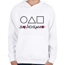 PRINTFASHION SQUID GAME soldiers - Gyerek kapucnis pulóver - Fehér gyerek pulóver, kardigán