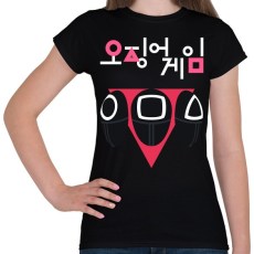 PRINTFASHION Squid Game - Soliders - Női póló - Fekete