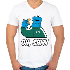 PRINTFASHION Squid Game - Sütiszörny - Férfi V-nyakú póló - Fehér